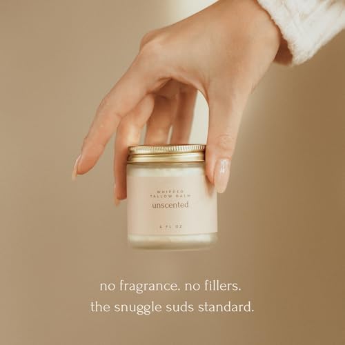 100% Grass Fed Beef Tallow Balm - Natural Face + Body Whipped Moisturizer for Baby & Sensitive Skin (Unscented - Large 4 oz)