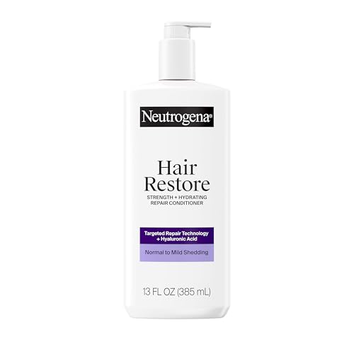 Neutrogena Hair Restore Strength + Hydrating Repair Conditioner, Moisturizing Hair Conditioner with Hyaluronic Acid that Hydrates & Reduces Shedding due to Breakage, Sulfate Free, 13 fl. oz