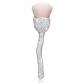 SlowVibes Rhinestone Foundation Brush,Rose Shape Bling Diamond Blush Brush Soft,Large Face Powder Makeup Brushes,Sparkle Cosmetic Nail Dust Brush,Loose Powder Brush,Women Professional Makeup Tools