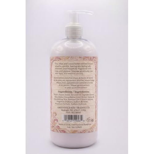 Greenwich Bay Rosewater & Jasmine Lotion Enriched with Shea Butter and Essential Rose and Jasmine Oils 16 oz by Greenwich Bay Trading Company