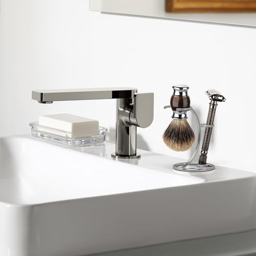 Linkidea Shaver Kit Storage Stand, Stainless Steel Holder for Safety Razor and Shaving Brush Hold, Shaving Kit Stand Fit to Shower Room, Bathroom, Compatible with Manual Razor (Silver), RRS30-01