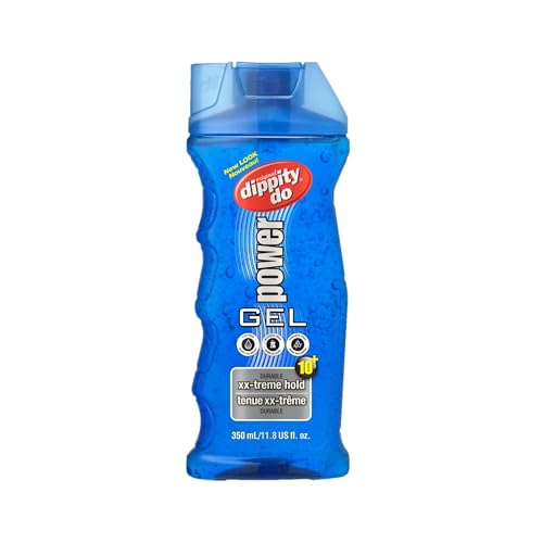 Dippity Do Power XX-treme Hold Durable Hair Gel, Durability, High Shine, All Day Hold, Non Greasy, Natural Feel, Non Flaking, Level 10 Strength, Clear, For Men & Teens, 11.8 Fl Oz