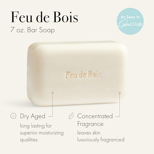 LAFCO New York Bar Soap, Feu de Bois - 7 oz - Ultra-Hydrating, Natural Formula - All Skin Types - Made in Europe (Pack of 2)