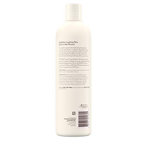 Aveeno Positively Nourishing Hydrating Body Wash for Dry Skin with Natural Fig & Shea Butter, Lightly Scented Daily Moisturizing Body Wash, 16 fl. oz