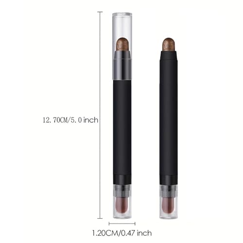 Shimmer Eyeshadow Stick ?Mocha Taupe Dual-Ended Creamy Pearl Eye Shadow Pencil with Built-In Smudger, Waterproof Long-Lasting High Pigment Eye Makeup for Smooth Glide 08#