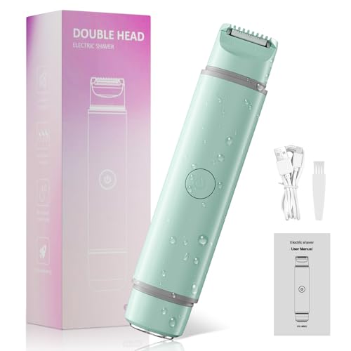 Bikini Trimmer for Women - 2 in 1multifunctional Painless Electric Razors for Women,Rechargeable Dual Head Electric Shaver for Lady Bikini Underarm,Body,Leg,Hair Remove Portable Travel,Women¡¯s Gift
