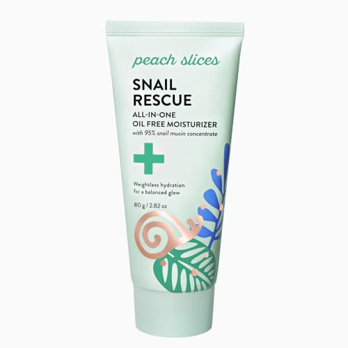 Peach Slices Snail Rescue Bundle | Blemish Busting Toner, Oil-Free Moisturizer & Wash-Off Mask | 95% Snail Mucin Concentrate | All Skin Types