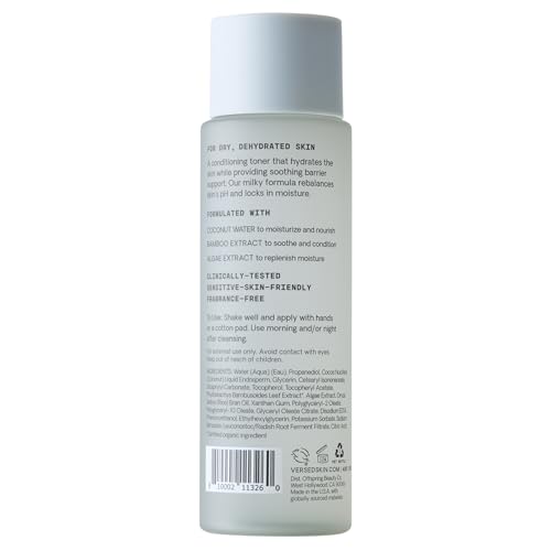 Versed Skin Soothe Hydrating Milky Toner for Face - Nourishing Coconut Water with Algae & Bamboo Extracts - Helps Restore Skin¡¯s Natural pH Balance (Skin Soothe - 4 Fl Oz (Pack of 1))