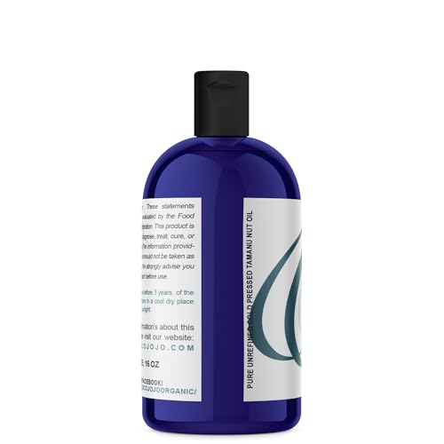 Dr Joe Lab Tamanu Oil 16 oz Pure Natural Cold Pressed Unrefined Extra Virgin Tamanu Nut Oil - A for Face Hair Skin Body Nail Locs and Beard