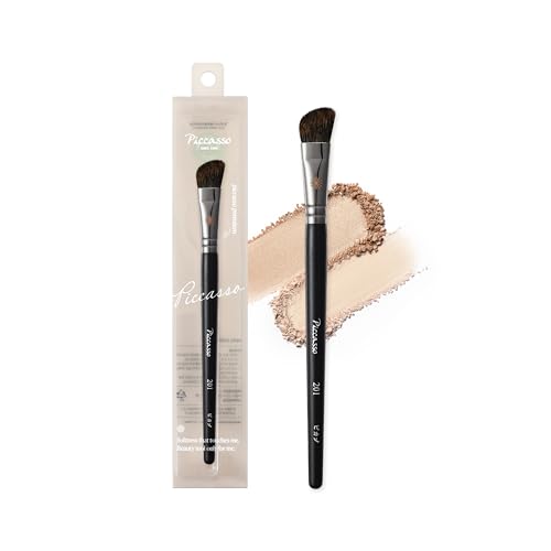 Piccasso 201 Nose Shading Brush ? Soft Hair Makeup Brush for Nose Shaper and Face Makeup, Small Angled Brush for Precise Contouring and Blending, Korean Professional Beauty Tool for Daily Use
