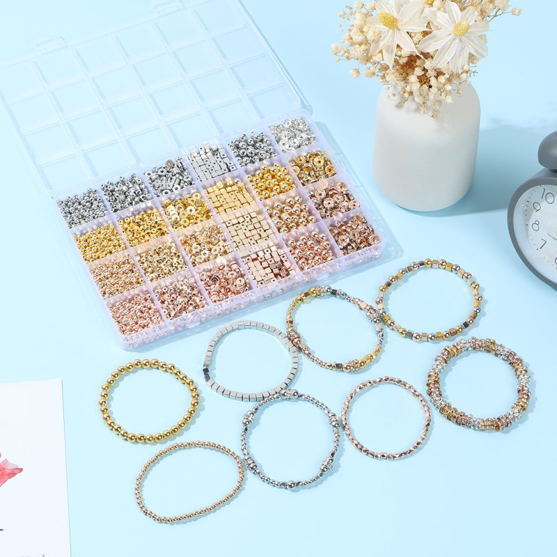 Gold Spacer Beads Set 3820 Pieces Assorted Jewelry Making Components