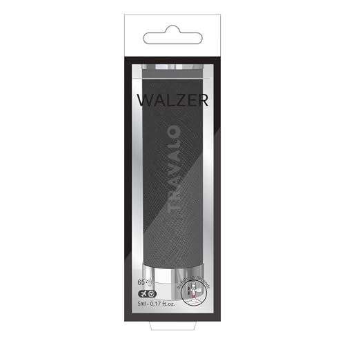 Travalo Walzer Refillable Perfume Atomizer - Pocket-Size, Leak-Proof, Glass-Free Spray Bottle Safe for Air Travel - Mini Perfume Bottle with Black Leather Cover