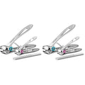 SZQHT Extra Wide Jaw Opening Nail Clippers for Thick Nails Cutter for Ingrown Toenail Clippers & Fingernails Manicure Set,Pedicure Kit,Men & Women(Silver) (Pack of 2)