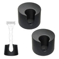 2 Pcs Razor Holder Stand Compatible With Gillette Razor,Safety Razor Alloy Stand For Men,Shaver Organizer Holders Keep Razor Straight,Drain Shaving Base For Bathroom Countertops Accessory,Black