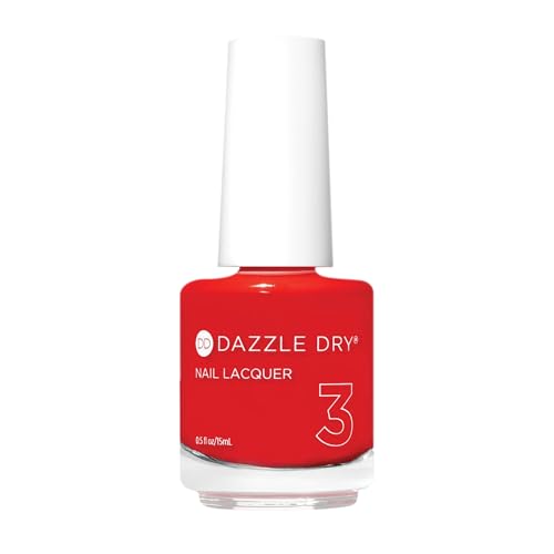 Dazzle Dry Nail Lacquer (Step 3) - Holly Berry - A semi-sheer true red. Semi-sheer cream. (0.5 fl oz)
