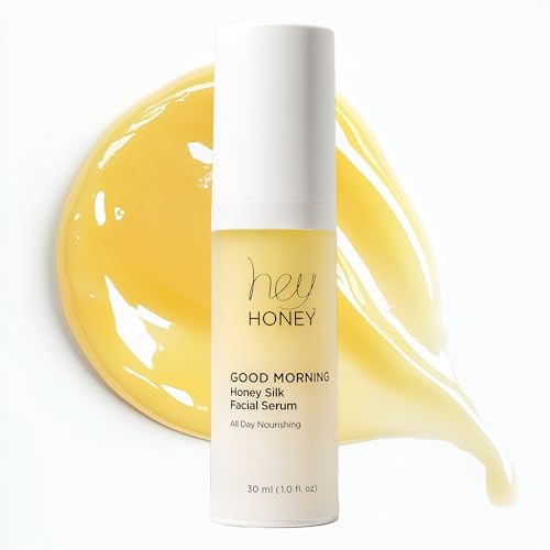Hey Honey Good Morning Honey Silk Facial Serum | Anti-Aging Vitamin C & Hyaluronic Acid Serum for Radiant Skin Boosts Glow, Smooths Fine Lines, Strengthens Skin Barrier | 1 oz