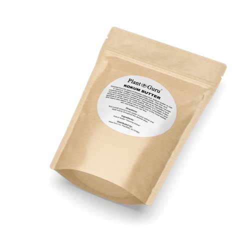 Plant Guru Raw Kokum Butter 1 lb. Bar 100% Pure Natural - Great for Skin, Body and Hair Moisturizer, DIY Creams, Balms, Lotions and Soap Making.