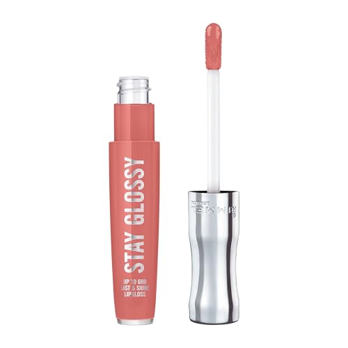 Rimmel London Stay Glossy, 470 Perfect Peony, Lip Gloss, Non-Sticky, Color and Shine, Up To 6-Hour Wear, Precise Applicator, 0.18oz (Pack of 2)