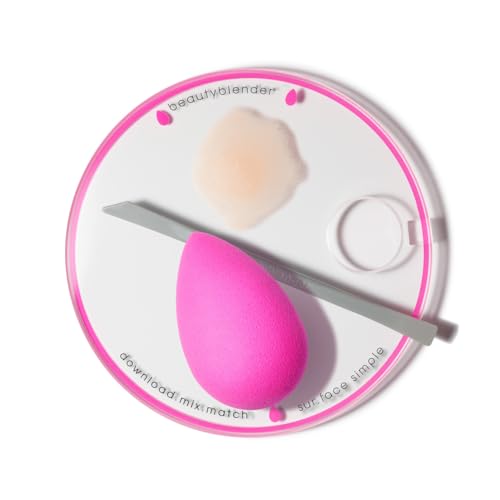 Beautyblender¢ç | Surface Simple Portable Clear Beauty Blender Makeup Mixing Palette, Mix and Match Foundations and Creams, Includes Mixing Makeup Wand
