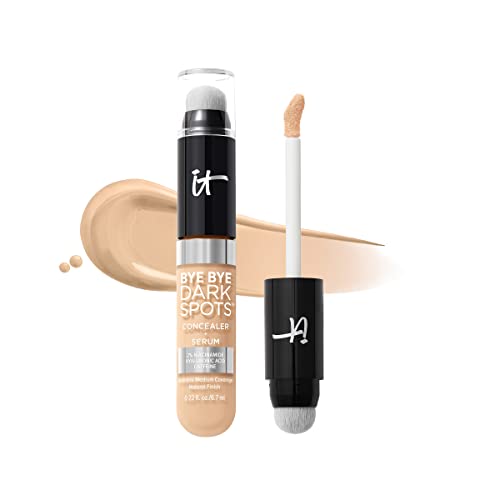 IT Cosmetics Bye Bye Dark Spots Concealer + Brightening Serum ? 2% Niacinamide, Hyaluronic Acid & Caffeine - Medium Coverage, Natural Finish, All Skin Types - 0.22 fl oz