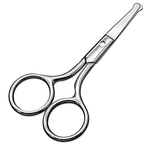 Round Small Scissors and Stainless Steel Fine Straight Tip Nose Hair Scissors Set