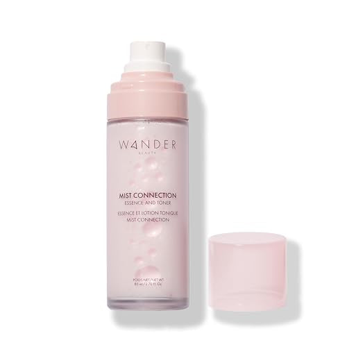 Wander Beauty Mist Connection Essence and Toner - 8-in-1 pH Balancing & Hydrating Facial Mist - Glowy Skin Care with Niacinamide, Hyaluronic Acid, Evening Primrose & Avocado - Alcohol-Free - 2.7 fl oz