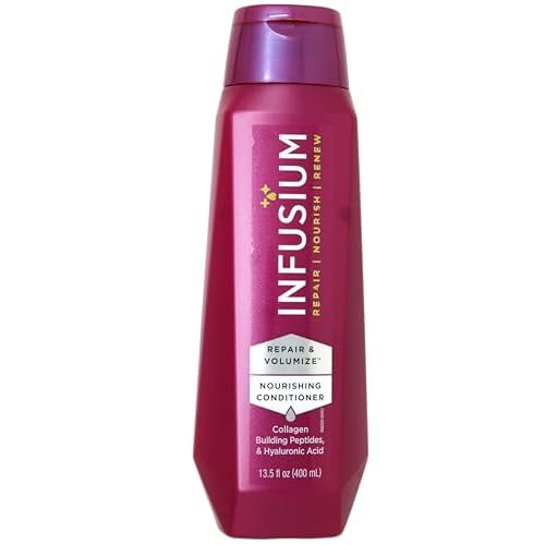 INFUSIUM Shampoo & Conditioner Repair & Volumize, Repair/Nourish/Renew, with Collagen, Building Peptides & Hyaluronic Acid for Dry & Damaged Hair, 13.5 FL OZ (400 mL) Per Bottle - One Set