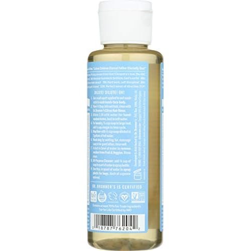 Dr. Bronner's Magic Soaps Pure Castile Soap, 18-In-1 Hemp, Unscented Baby Mild, 4 Fluid Ounces (118 ml)