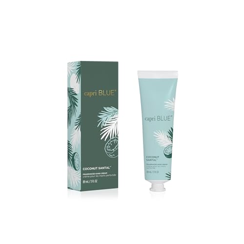 Capri Blue Moisturizing Hand Creams Travel Size ? Flora Edit Collection ? Nourishing Hand Cream for Dry Cracked Hands with Jojoba Oil & Shea Butter ? Skin Care (Coconut Santal, 3 oz pack of 2)