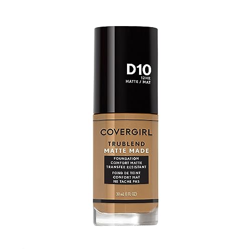 Covergirl Trublend Matte Made Liquid Foundation, D10 Golden Caramel, 1.014 Fl Oz
