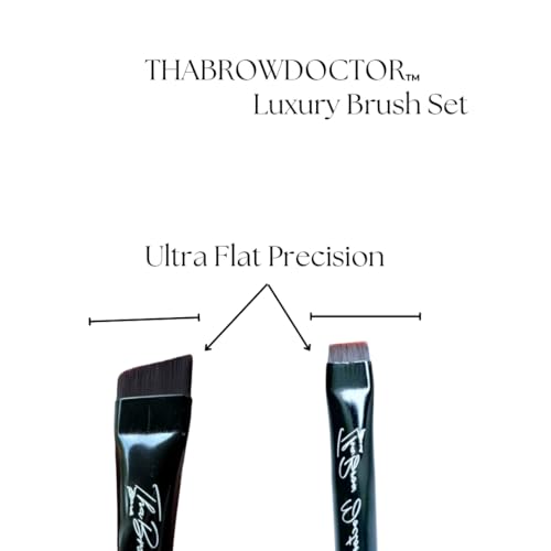 Professional Grade Makeup Brushes, Set of 2, Eyebrow Brush, Angled Brush, Flat Edge Brush, Makeup Artist Brush Set, Brow Tinting Brush, Microblading, Henna Brush, Brow Artist Brush