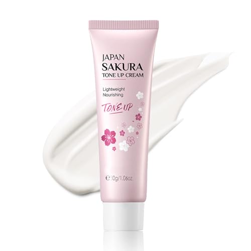 Facial Moisturizer Tone-up Cream, Sakura Essence Glow Face Moisturizer Cream 1.06 Fl OZ Hydrating & Smooth Dry Skin Lightweight Nourishing Facial Skin Instant Tone-Up Lazy Face Cream