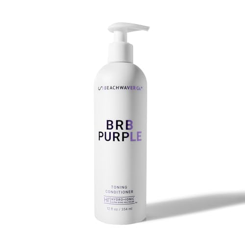 The Beachwaver Co. BRB Blonde Purple Conditioner - Full Size (12 Oz) | Anti-Brass Toning Conditioner w/HiX Vegan Bond Multipliers | Moisturizing, Sulfate-Free Formula for Blonde & Grey Hair