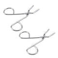 2Pcs Silver Eyebrow Scissors,Elbow Pliers Clip Scissors,Flat Tip Hair Plucker Removal Tweezers,Stainless Steel