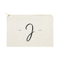 The Cotton & Canvas Co. Personalized Handwritten Monogram J Cosmetic Bag and Travel Make Up Pouch