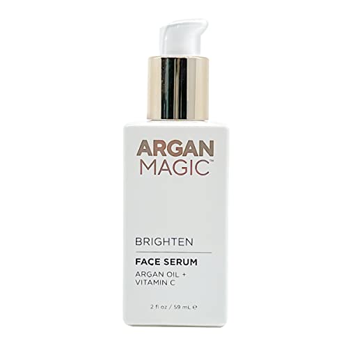 Argan Magic Brighten Face Serum with Vitamin C & Argan Oil - Hydrating & Brightening Formula | Reduce Dark Spots, Fine Lines, & Wrinkles (2 oz)