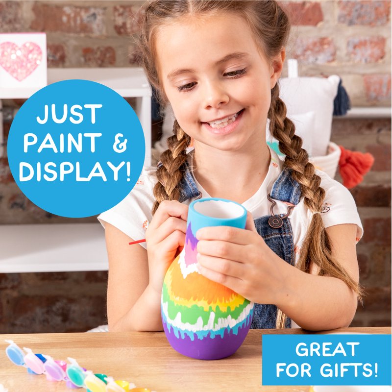 Paint Your Own Ceramic Pottery Art Kit - Includes 4 Projects & Bright Colors