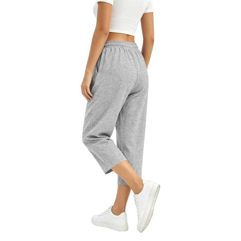 Women's Summer Cropped Capris with Pockets and Drawstring Waist