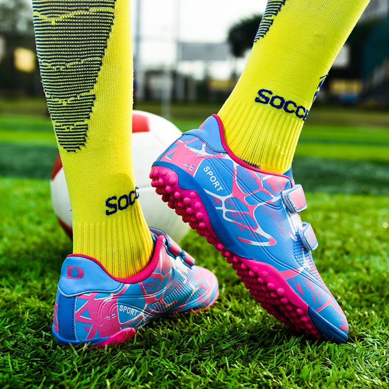 OnyxTrek Youth Turf Training Soccer Shoes (TF) Pink, 13 Little Kid — Multi-Stud Rubber Cleats