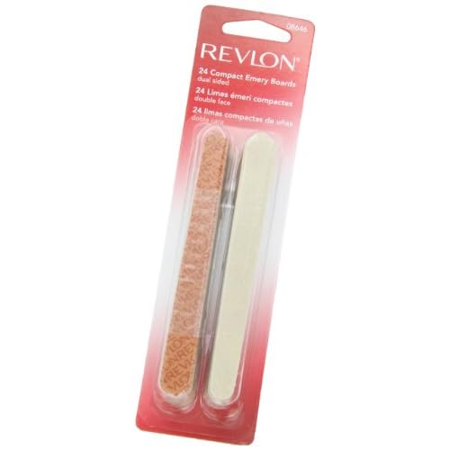 Revlon Compact Emery Boards Nail File,Dual Sided for Shaping and Smoothing Finger and Toenails,24 Count (Pack of 2)