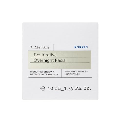 KORRES White Pine Restorative Overnight Facial Cream, Night Face Moisturizer for Mature Skin with Meno Reverse Technology and Retinol Alternative, Smoothing and Hydrating Cream for Women, 1.35 Fl Oz