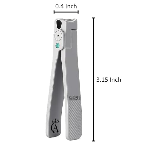 Made in Solingen, Germany - Apexay Professional Nail Clipper ? Surgical Stainless Steel | Travel-Size Manicure & Pedicure Tool in Genuine Leather Case | Ethically Made in Solingen, Germany. (Grey)