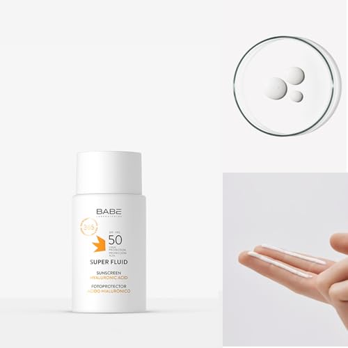 Babe Super Fluid Sunscreen SPF 50 ? High Facial Sun Protection with Lightweight Texture | Broad Spectrum UVA/UVB | For Sensitive Skin | Non-Greasy & Fast Absorbing ? 1.69 fl oz