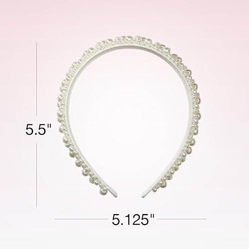 CONAIR Scunci Pearl Headband - ideal for all occasions- fashionable and trendy nonslip head band- hair accessories for women - holiday headwear - stocking stuffers - gifts for her -Ivory