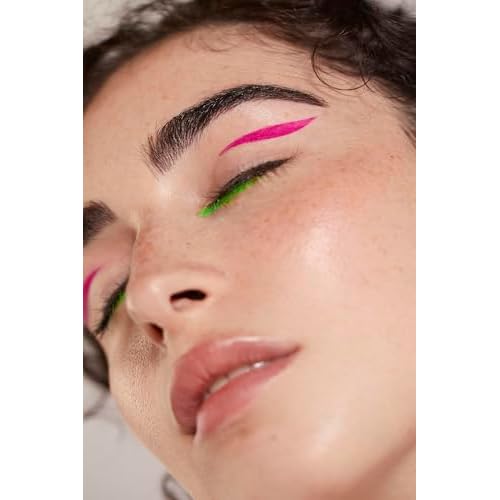 Neon Liquid Eyeliner Pen, Waterproof Smudge-proof Pigmented Eye Liner, Glow Brightly Under UV Lights, Colorful Eye Makeup For Rave Party Music Festival, Neon Green