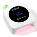 UV Nail Lamp 96W Rechargeable LED Gel Curing Lamp, Cordless Nail Dryer Gel Polish Light with Large LCD Display, with 3 Timer Setting Auto Sensor for Salon and Home (White)