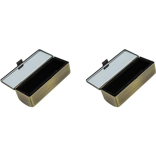 Stephanie Imports Set of 2 Rectangular Vintage Lipstick Cases With Glass Mirror (Leopard Print)