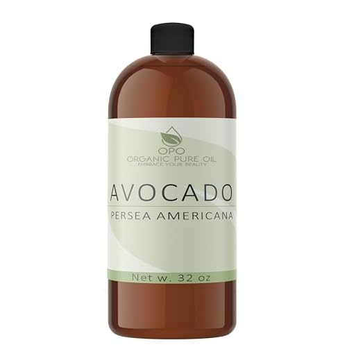 Avocado Oil - Pure, Unrefined, Partially Filtered, Non-GMO, Vegan, Fair Trade, Cold Pressed Peel, Bulk Carrier - 32 oz - for Skin, Hair, Nails, Body & More! Hydrating, Nourishing, Moisturizing