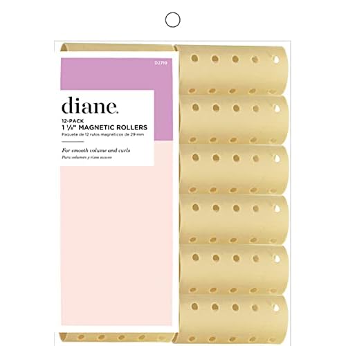 Diane Magnetic Rollers, Beige, 1.13 Inch, 12 Count (Pack of 1)