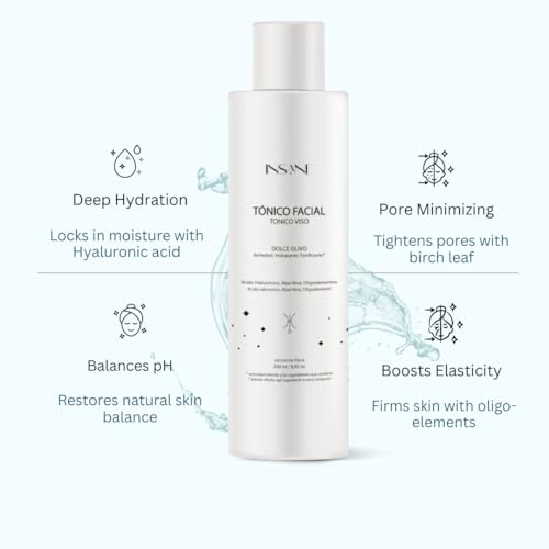 Hydrating Hyaluronic Acid Face Toner for Sensitive Skin ? Pore-Minimizing, Anti-Aging & Radiance-Boosting with Aloe Vera, Oat & Birch Leaf ? Alcohol-Free & Dermatologically Tested